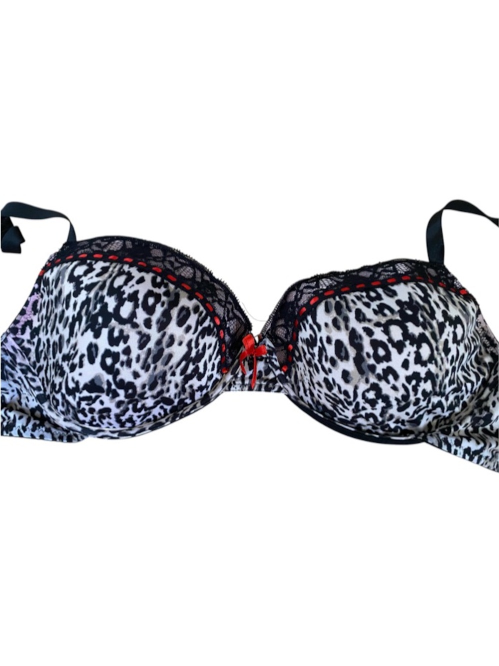 LOVE AFFAIR Leopard Print Underwire Bra Size 38DD